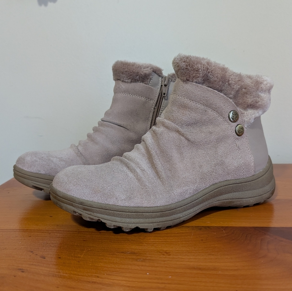 BareTraps Womens Aeron Leather Faux Fur Winter & Snow Boots Taupe 7 Medium